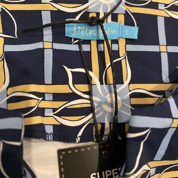 J. McLaughlin Top Catalina Cloth Floral Stripes Size Large - Picture 3 of 10